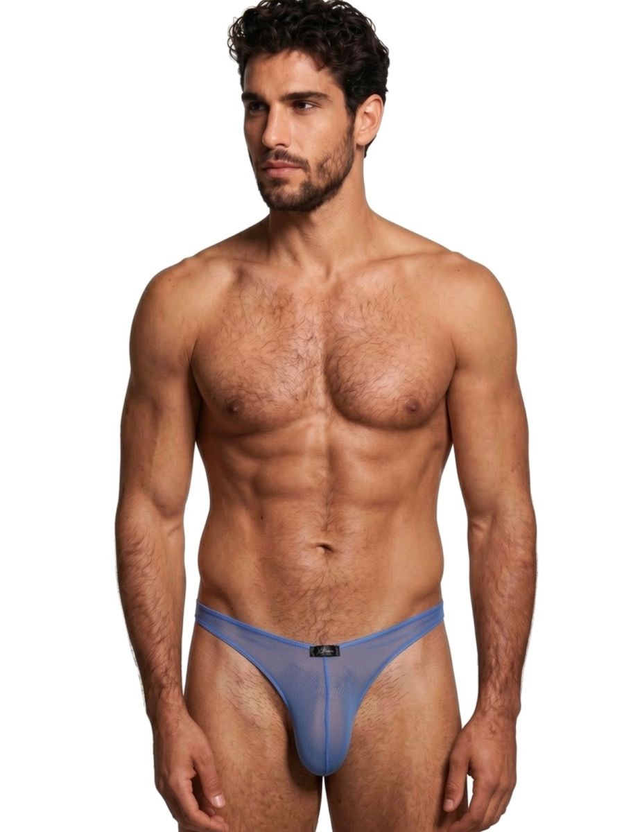 Xtremen 91264 Mens Underwear Microfiber Mesh Bikini Color Blue