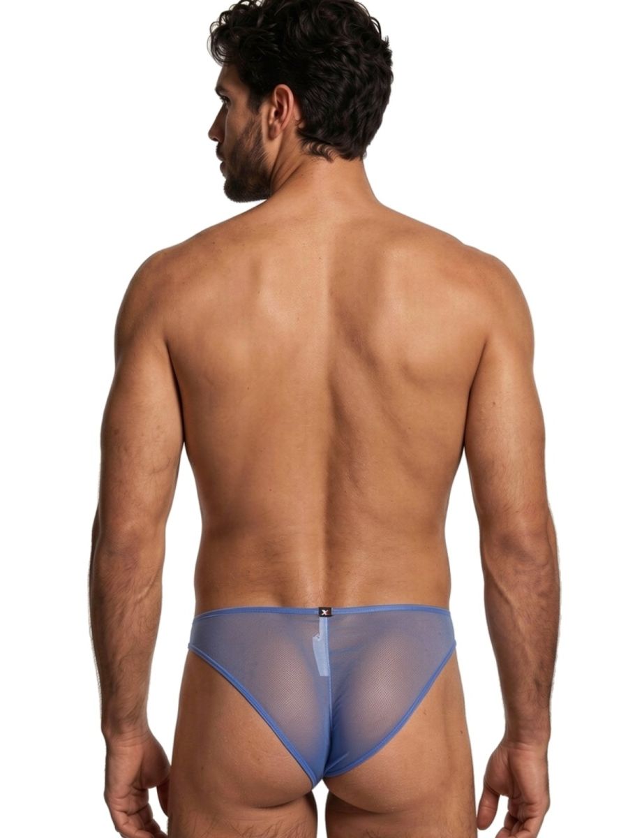 Xtremen 91264 Mens Underwear Microfiber Mesh Bikini Color Blue
