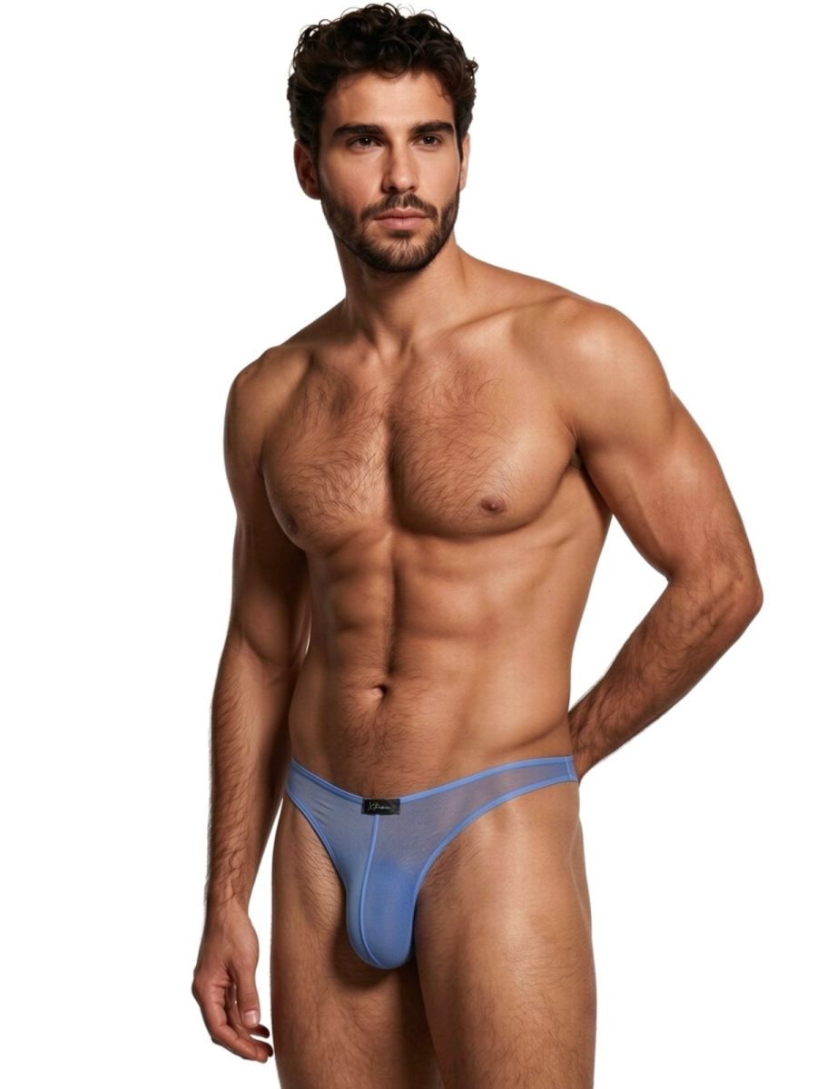 Xtremen 91264 Mens Underwear Microfiber Mesh Bikini Color Blue