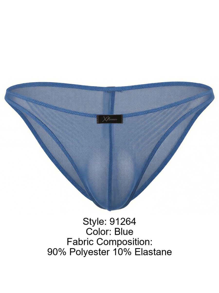Xtremen 91264 Mens Underwear Microfiber Mesh Bikini Color Blue