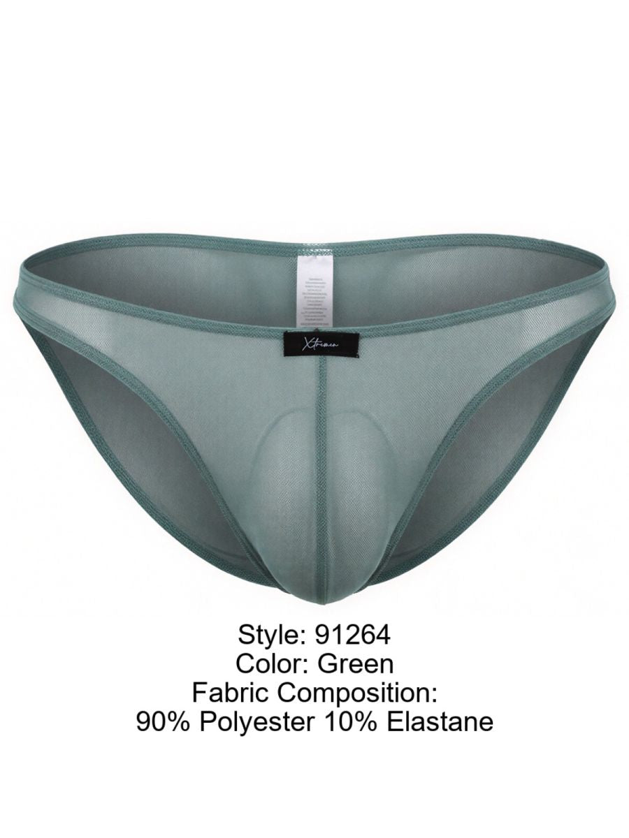 Xtremen 91264 Mens Underwear Microfiber Mesh Bikini Color Green