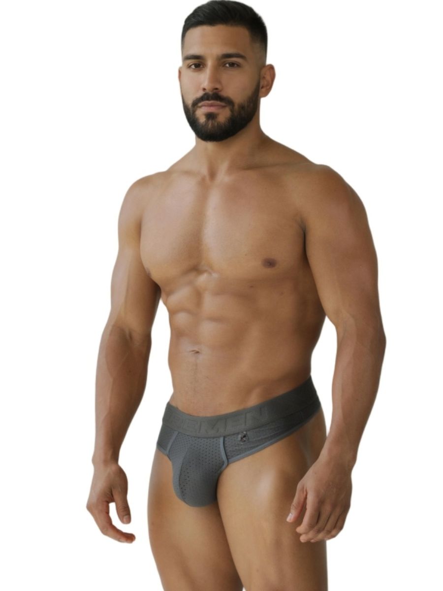 Xtremen 91268 Microfiber Mesh Thongs Color Gray