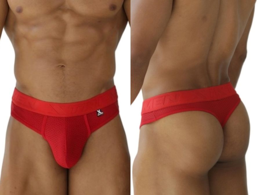 Xtremen 91268 Microfiber Mesh Thongs Color Red