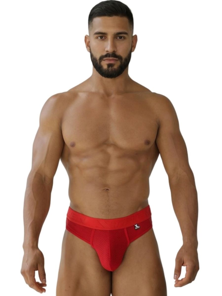Xtremen 91268 Microfiber Mesh Thongs Color Red