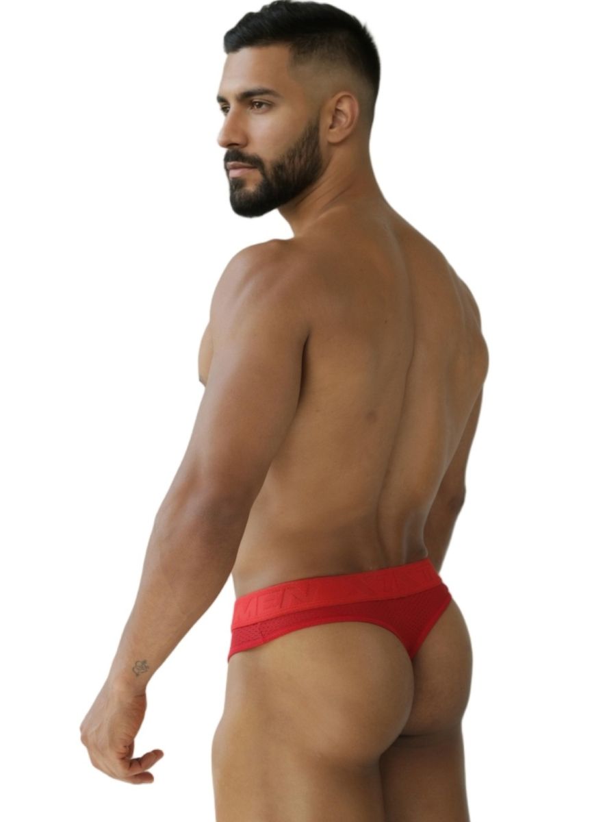 Xtremen 91268 Microfiber Mesh Thongs Color Red