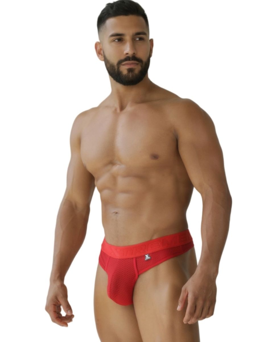 Xtremen 91268 Microfiber Mesh Thongs Color Red