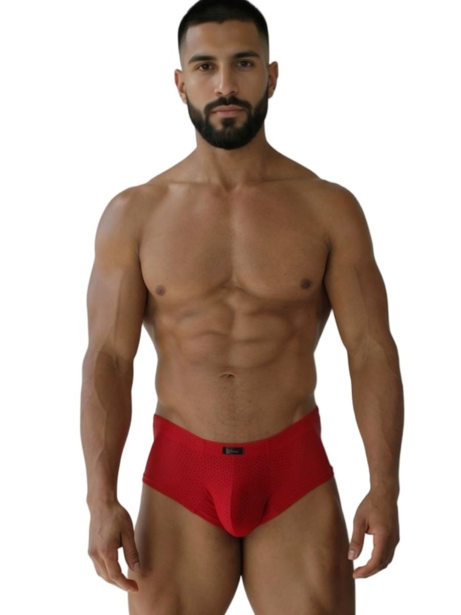 Xtremen 91269 Microfiber Mesh Briefs Color Red