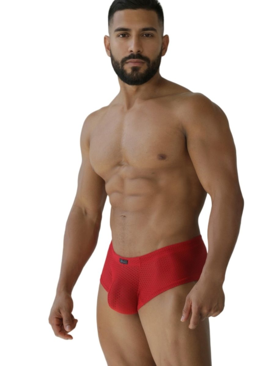 Xtremen 91269 Microfiber Mesh Briefs Color Red