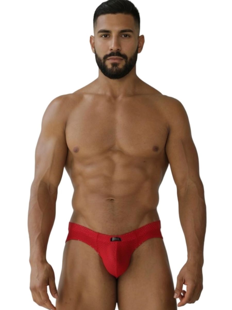 Xtremen 91270 Microfiber Mesh Briefs Color Red
