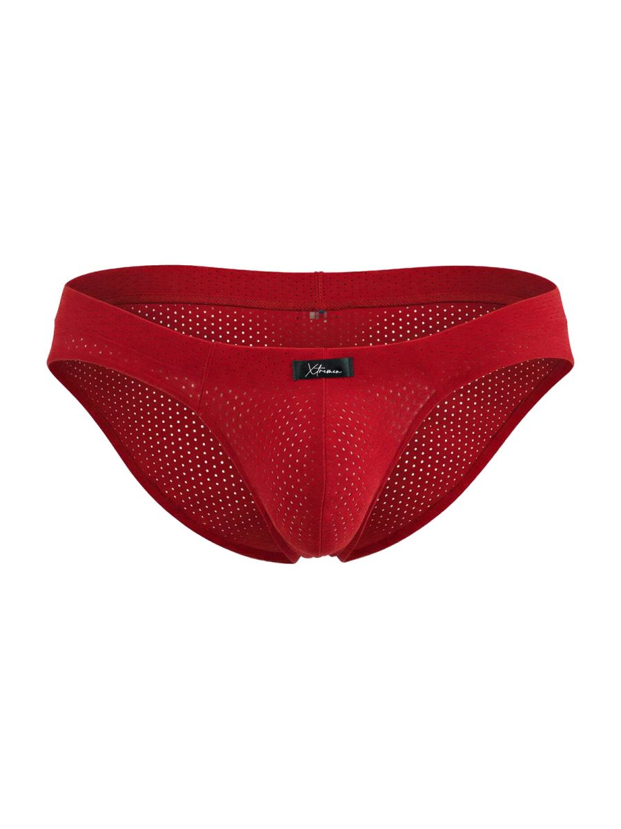 Xtremen 91270 Microfiber Mesh Briefs Color Red