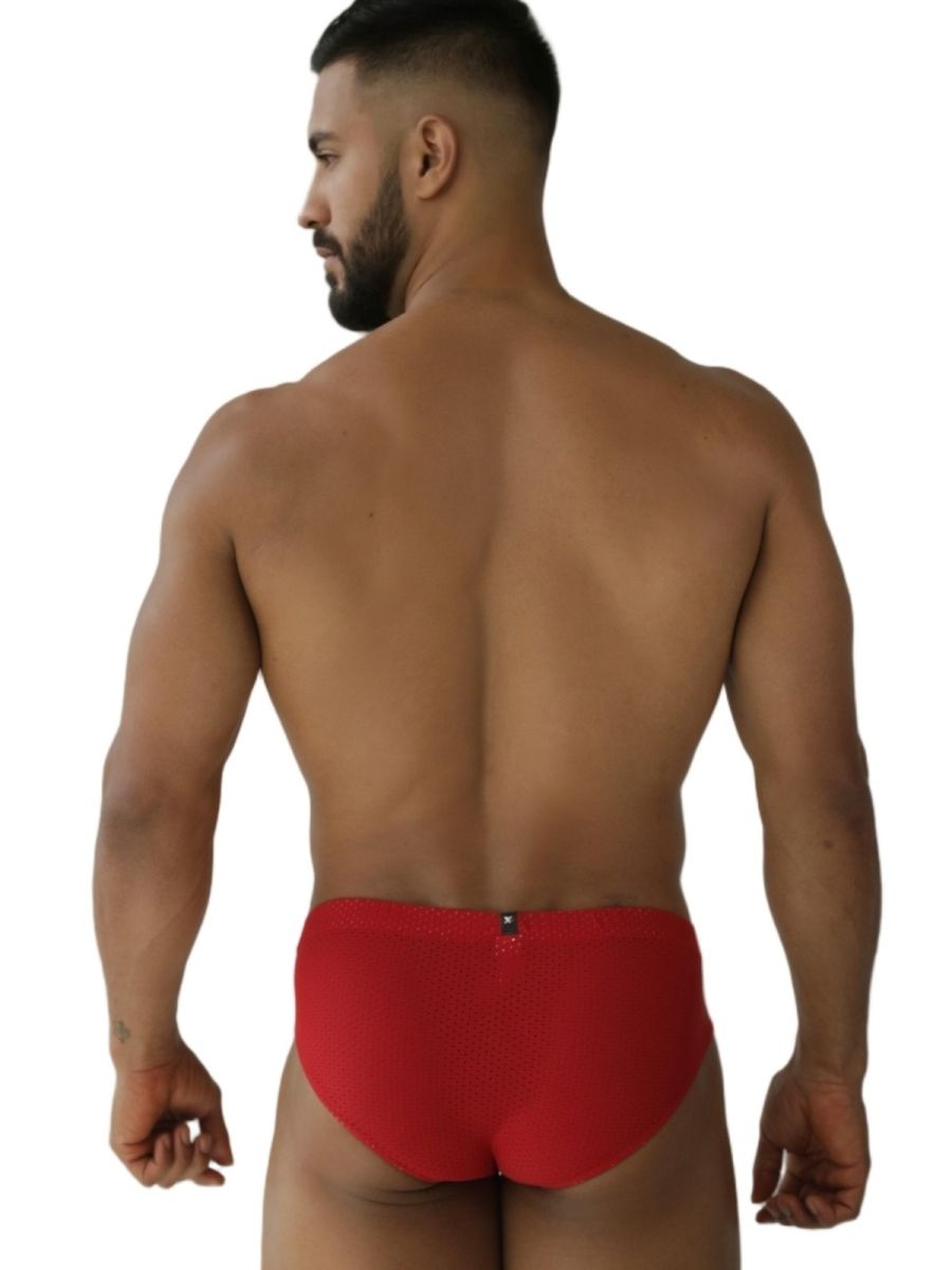 Xtremen 91270 Microfiber Mesh Briefs Color Red