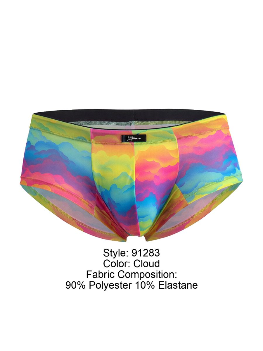 Xtremen 91283 Rainbow Printed Microfiber Briefs Color Cloud