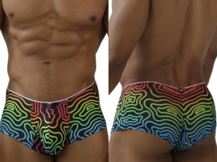 Xtremen 91283 Rainbow Printed Microfiber Briefs Color Labyrinth