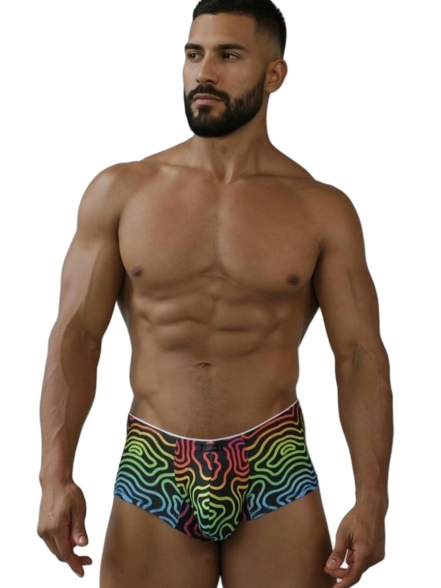 Xtremen 91283 Rainbow Printed Microfiber Briefs Color Labyrinth
