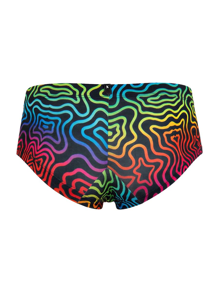 Xtremen 91283 Rainbow Printed Microfiber Briefs Color Labyrinth