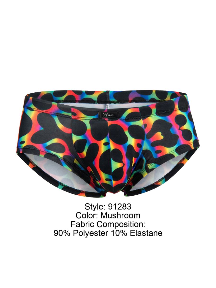 Xtremen 91283 Rainbow Printed Microfiber Briefs Color Mushroom