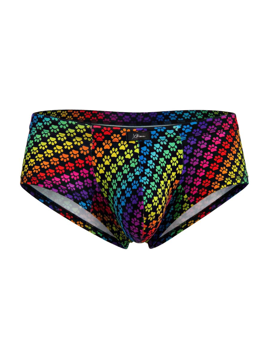 Xtremen 91283 Rainbow Printed Microfiber Briefs Color Paw print
