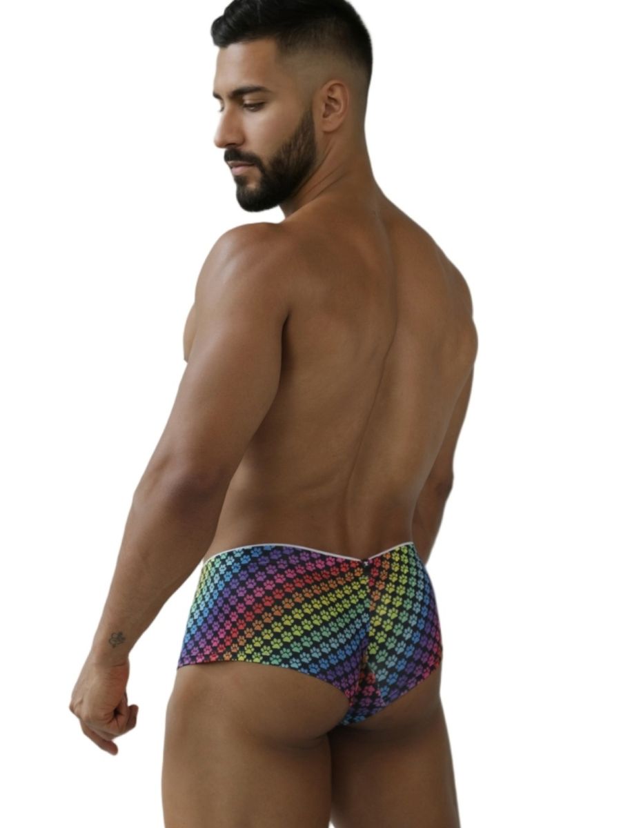 Xtremen 91283 Rainbow Printed Microfiber Briefs Color Paw print