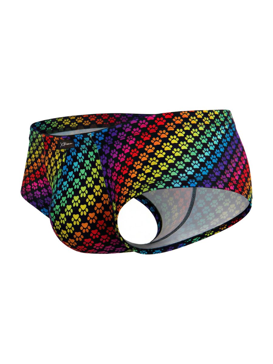 Xtremen 91283 Rainbow Printed Microfiber Briefs Color Paw print